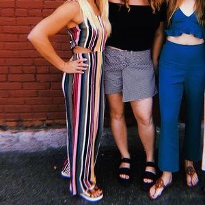 Colorful Striped Jumpsuit with Cut Outs